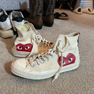 CONVERSE X COMME DES GARCONS ALL STAR ‘70 WHITE AND RED HEART